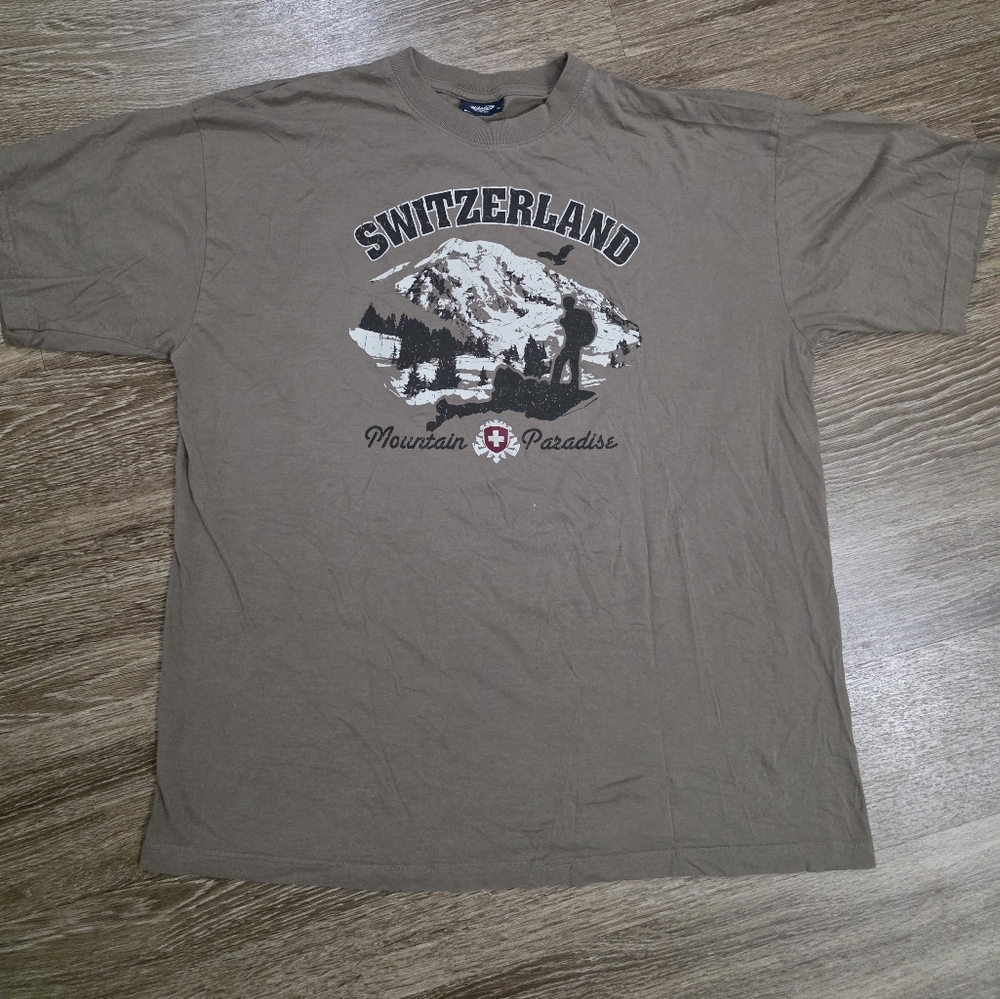 Switzerland Mountain Paradise Men's T-Shirt - Tan